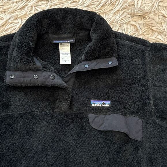 Patagonia re tool black fleece pullover sweater size medium - Picture 3 of 6